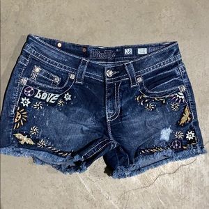 Miss Me Embroidered Shorts